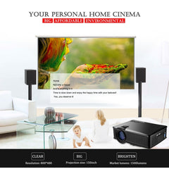 LY-40 1800 Lumens 1280 x 800 Home Theater LED Projector with Remote Control, UK Plug, LY-40 UK Plug