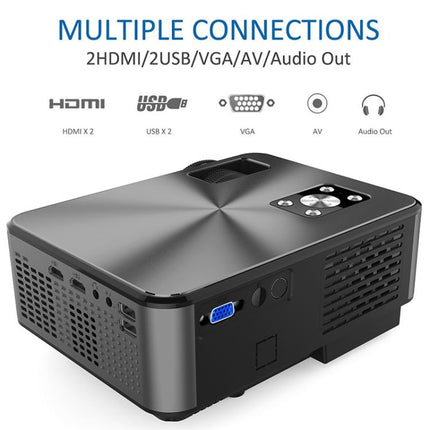 Cheerlux C9 1280x720 720P HD Smart Projector, Support HDMI x 2 / USB x 2 / VGA / AV, C9 (Black Grey), C9 (Black)
