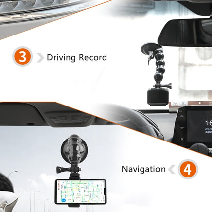 Suction Cup Jaws Flex Clamp Mount for GoPro, Insta360, DJI and Other Action Cameras