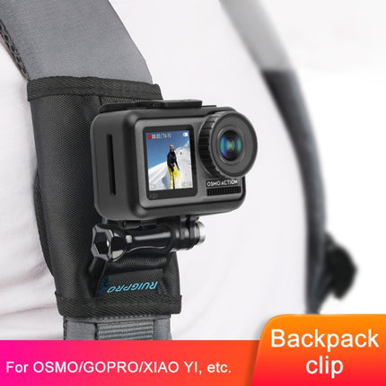 RUIGPRO Hook and Loop Fastener Backpack Rec-Mounts Clip Clamp Mount with Screw for GoPro, Insta360, DJI and Other Action Cameras, Hook and Loop Fastener Clip