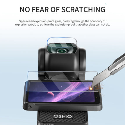 For DJI OSMO Pocket 3 STARTRC 2 in 1 Tempered Glass Lens Protector + Screen Film