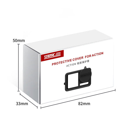 For DJI OSMO Action 4 / 3 STARTRC Silicone Shockproof Case with Lens Cap & Strap