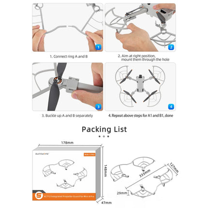 For DJI Mini 4 Pro Sunnylife N4P-KC712 Drone Propeller Protective Guard Anti-collision Ring