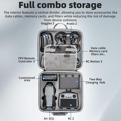 For DJI Air 3 / Air 3S / Avata 2 STARTRC Dual-Drone Shoulder Storage Bag PU Handbag, For DJI Air 3 / Air 3S / Avata 2