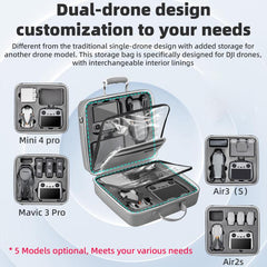 For DJI Air 3 / Air 3S / Mini 4 Pro STARTRC Dual-Drone Shoulder Storage Bag PU Handbag, For DJI Air 3 / Air 3S / Mini 4 Pro