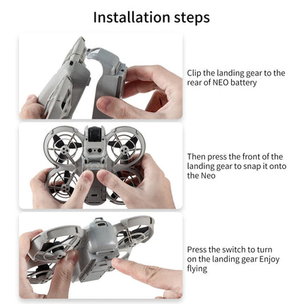 For DJI Neo STARTRC LED Light Folding Anti-fall Heightened Landing Gear Training Rack