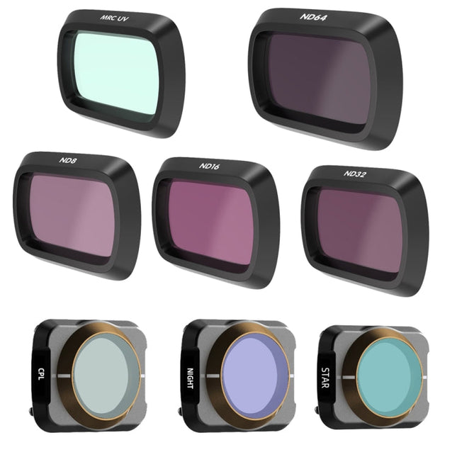 JSR Drone 8 in 1 UV+CPL+ND8+ND16+ND32+ND64+NIGHT+STAR Lens Filter for DJI MAVIC Air 2, 8 in 1 Filter