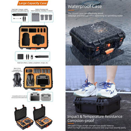 For DJI Mini 5 Pro Sunnylife Safety Hard Travel Bag Large Capacity Waterproof Shock-proof Box