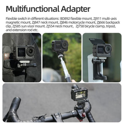 For DJI Osmo Action 6 Sunnylife Protective Case Frame Mount AdapterHousing Case with Detachable Sun Hood, For DJI Osmo Action 6