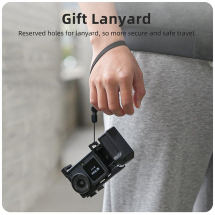 For DJI Action 6 Sunnylife 2-in-1 Detachable Protective Frame & Street Photography Handle Ergonomic Hand Grip Quick Release Shutter Handle, For DJI Action 6