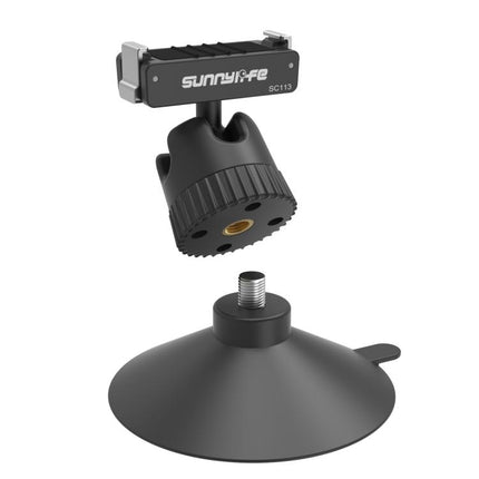 Sunnylife Dual-Direction Magnetic Quick-Release Ball-Joint Adapter Mount 360 Rotatable Suction Cup Bracket For DJI Osmo Nano / Action 6, For DJI Osmo Nano / Action 6