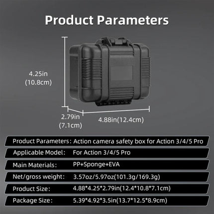 For DJI OSMO Action 5 Pro / 4 / 3 Camera Hard Storage Box Bag Protective Case, For DJI OSMO Action 5 Pro / 4 / 3
