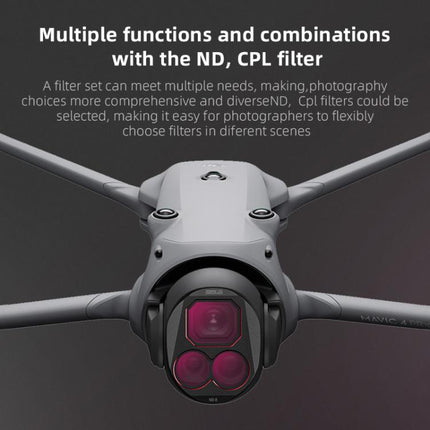 For DJI Mavic 4 Pro STARTRC 4 in 1 CPL ND8 ND32 ND64 Lens Filter Kit, CPL ND8 ND32 ND64