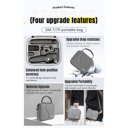 For DJI Osmo Mobile 7 / 7 Pro STARTRC Portable Shockproof Waterproof PU Case Bag, For DJI Osmo Mobile 7 / 7P PU