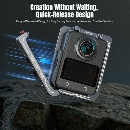 For DJI Osmo 360 STARTRC Metal Cage Frame with Cold Shoe