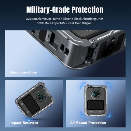 For DJI Osmo 360 STARTRC Metal Cage Frame with Cold Shoe