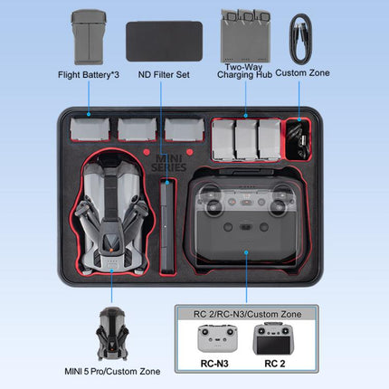 For DJI Mini 5 Pro STARTRC Waterproof ABS Suitcase Shoulder Storage Box