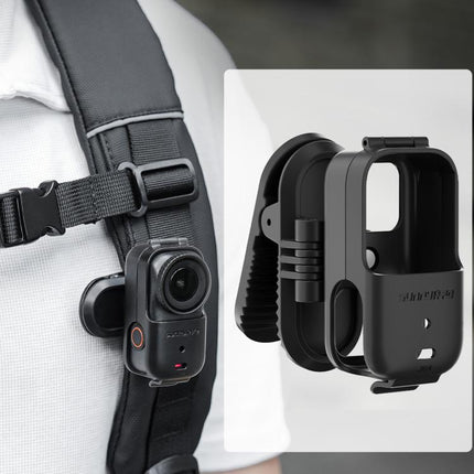 For DJI Osmo Nano Sunnylife Backpack Clip Action Camera Clamp 360 Rotation Vertical-Horizontal Mount 90 Tilt Upgraded Backpack Clip