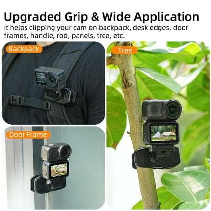 Sunnylife Magnetic Quick-Release Backpack Clip Adjustable Action Camera Clamp Vertical-Horizontal Mount for DJI Osmo Nano / Action 6, MJ-172 For DJI Osmo Nano / Action 6