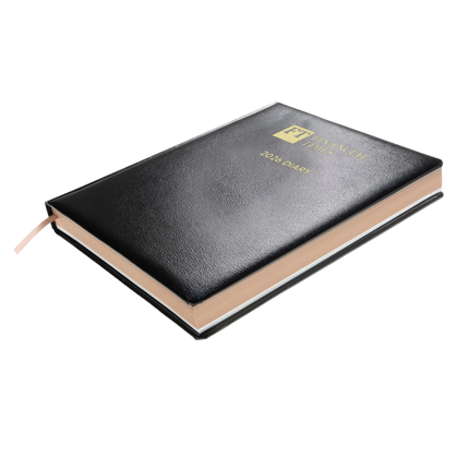 2026 Desk Diary (Pink paper) - Day-a-Page Planner - Black (DPC-26)