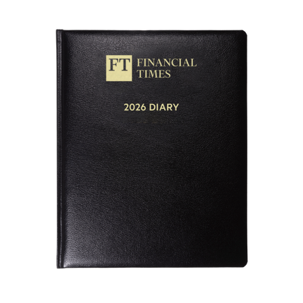 2026 Desk Diary (Pink paper) - Day-a-Page Planner - Black (DPC-26)