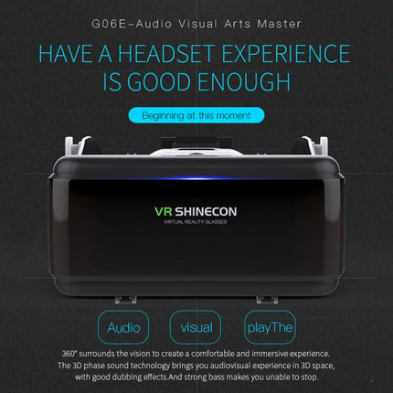 VR SHINECON G06E Virtual Reality 3D Video Glasses Suitable for 4.7 inch - 6.1 inch Smartphone with Headset, G06E