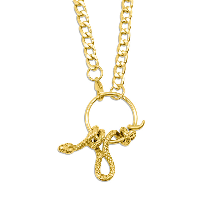 Gold Serpent's Lair Snake Necklace