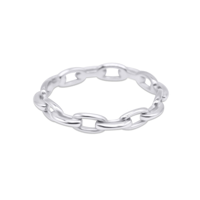Chained Up Plain Chain Stacking Ring