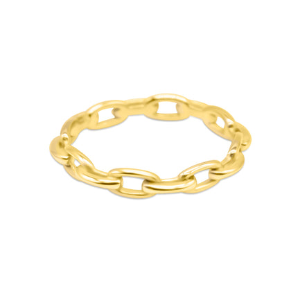 Chained Up Gold Plain Chain Stacking Ring