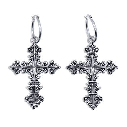 Lament Cross Hoop Earrings