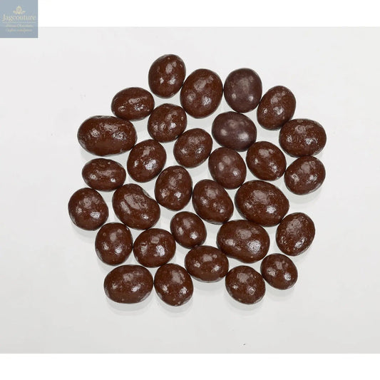 Dark chocolate covered coffee beans