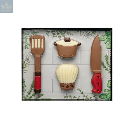 Decorated hollow milk chocolate cooking gift set - 195mm