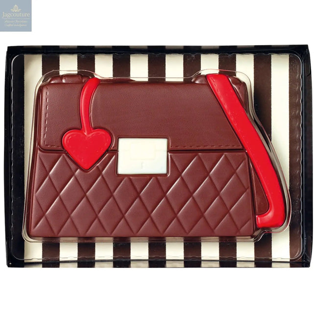 Decorated hollow milk chocolate hand bag in gift box - 105mm