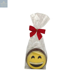 Decorated hollow milk chocolate smile emoji in cello bag - 73mm
