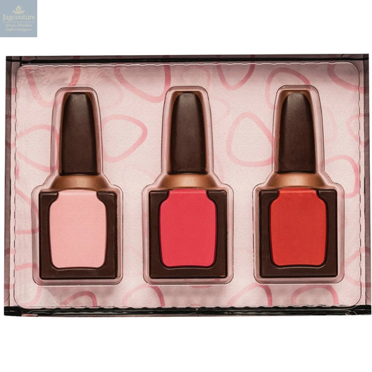 Decorated milk chocolate nail varnish set in gift box - 105mm
