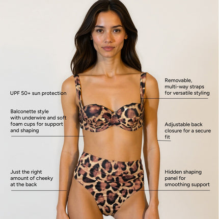 Leopard Print Shape Wear Bikini Bottom Vanessa