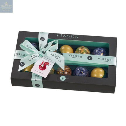 Deluxe gift box of 10 boozy Picasso chocolates with menu tag