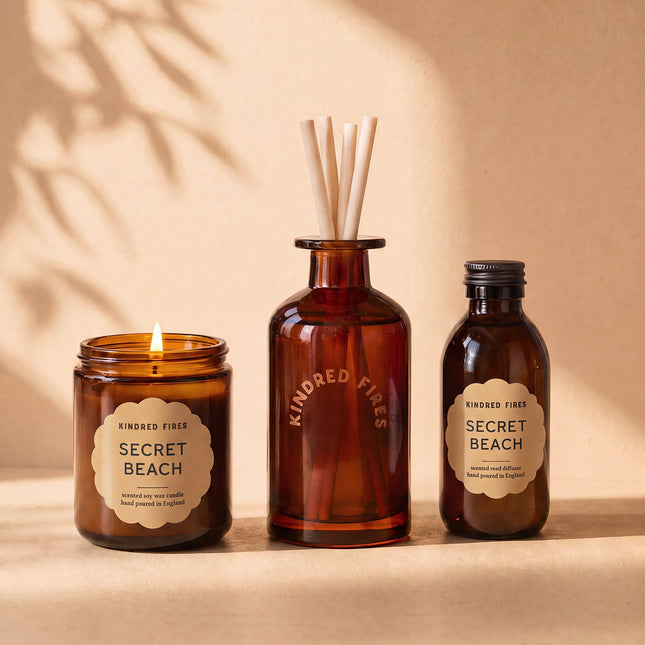 Secret Beach Bundle - Scented Jar Candle & Reed Diffuser