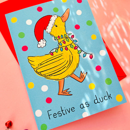 Festive as Duck Christmas Card – Funny Cheeky Holiday Greetings