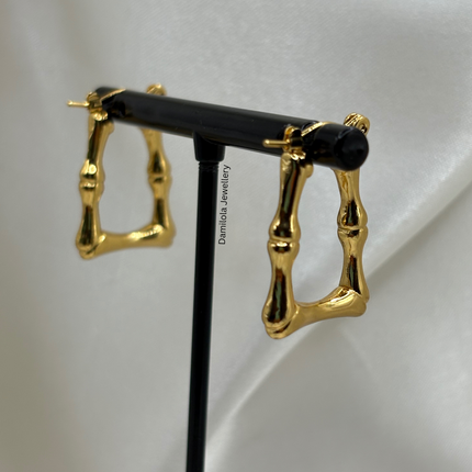 Gold ‘Tara’ Triangle Bamboo Hoops