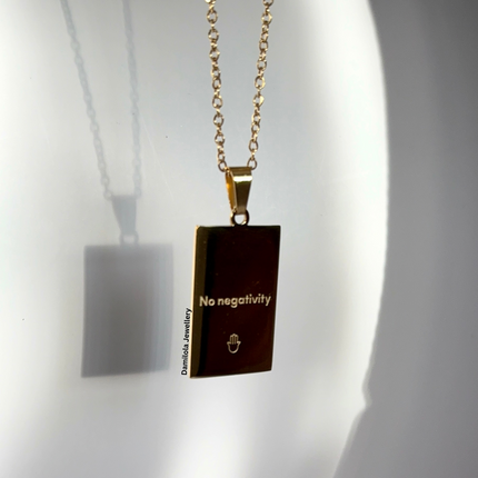 ‘Good energy. No negativity’ Necklace - Gold/Silver - Double Sided