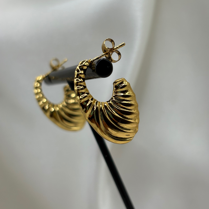 Gold ‘Ruby’ Ripple Hoops