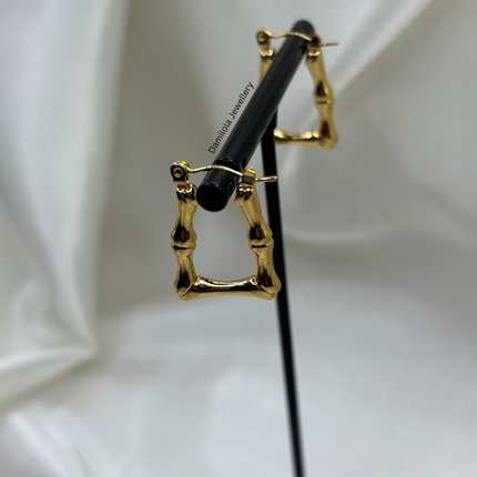 Gold ‘Tara’ Triangle Bamboo Hoops