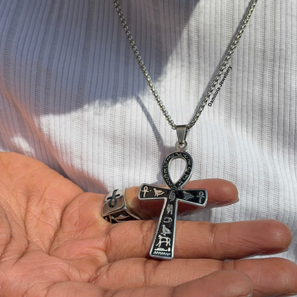 Ancient Ankh Noir Necklace