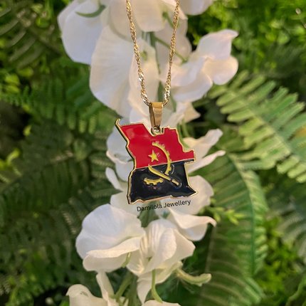 Angola Flag Necklace gold