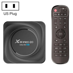 X88 Pro 20 4K Smart TV BOX Android 11.0 Media Player with Infrared Remote Control, RK3566 Quad Core 64bit Cortex-A55 up to 1.8GHz, RAM: 4GB, ROM: 32GB, Support Dual Band WiFi, Bluetooth, Ethernet, EU Plug, 4GB+32GB