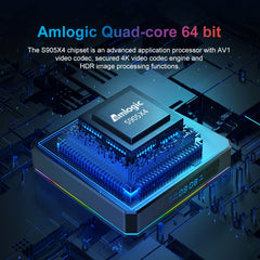 X96 X4 8K Smart TV BOX Android 11.0 Media Player with Remote Control, Amlogic S905X4 Quad Core ARM Cortex A55, RAM: 4GB, ROM: 64GB, Support 1000M, Dual Band WiFi, Bluetooth, EU Plug, 4GB+64GB