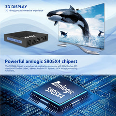 Tanix X4 Android 11 Smart TV Box, Amlogic S905X4 Quad Core, 4GB+32GB, Dual Wifi, BT