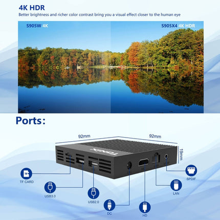 Tanix X4 Android 11 Smart TV Box, Amlogic S905X4 Quad Core, 4GB+32GB, Dual Wifi, BT