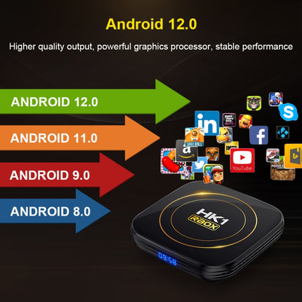 HK1 RBOX-H8S 4K Ultra HD Android 12.0 Smart TV Box with Remote Control, Allwinner H618 Quad-Core, 2GB+16GB, 2GB+16GB